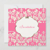 Invitation PixDezines couleur baroque Damask/rose/DO-IT-YOURS (Devant)