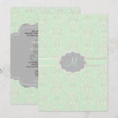 Invitation PixDezines couleur Damas victorienne/fruits de mer (Devant / Derrière)