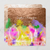 Invitation PixDezines COULEUR LONDRES EXÉCUTION/CUIVRE FAUX (Devant / Derrière)