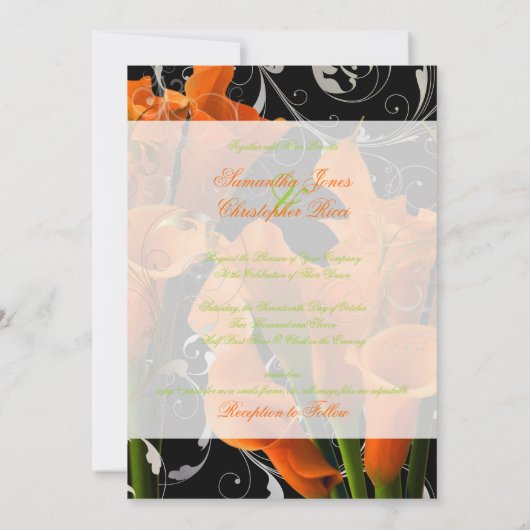 Invitation PixDezines couleur orange calla lily/DO-IT-YOURSEL (Dos)