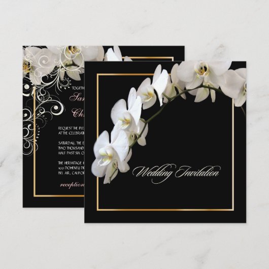 Invitation PixDezines couleur ORCHID BLANC/PHALAENOPSIS/DO-IT (Devant / Derrière)