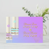 Invitation PixDezines Couleur rose/Bleu B'not mitzvah (Debout devant)