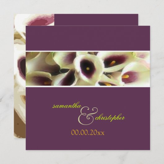 Invitation PixDezines couleur violet calla lys/do-it-yourself (Devant / Derrière)