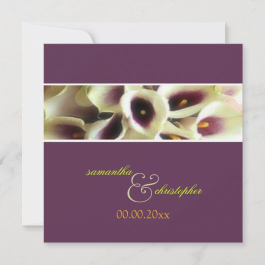 Invitation PixDezines couleur violet calla lys/do-it-yourself (Devant)
