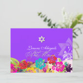 Invitation PixDezines couleurs hibiscus/Bat mitzvah/do-it-you (Debout devant)