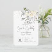 Invitation PixDezines Crème Roses Eucalyptus Brunch+Bubbly (Debout devant)