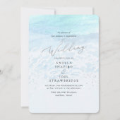 Invitation PixDezines Crystal Blue Shoreline, Mariage sur la  (Devant)