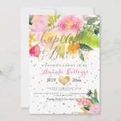 Invitation PixDezines Cupcakes & Bubbly Spring Floral (Devant)
