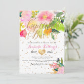 Invitation PixDezines Cupcakes & Bubbly Spring Floral (Debout devant)