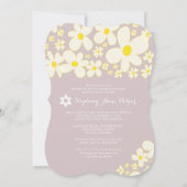 Invitation PixDezines Daisies Rétro Photo/Bat Mitzvah (Dos)