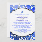 Invitation PixDezines, damas de la flore bleue royale/arrière (Dos)