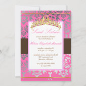 Invitation PixDezines Damas roses/Douces 16/tiara/do-it-yours (Dos)