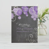 Invitation PixDezines, damier+lanternes violettes/ (Debout devant)