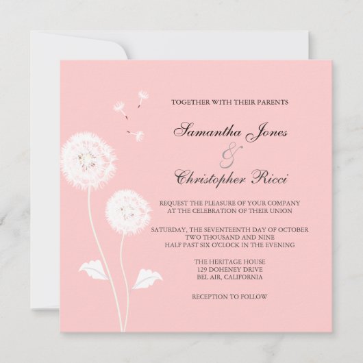 Invitation PixDezines Dandelions, do-it-yourself couleurs arr (Devant)