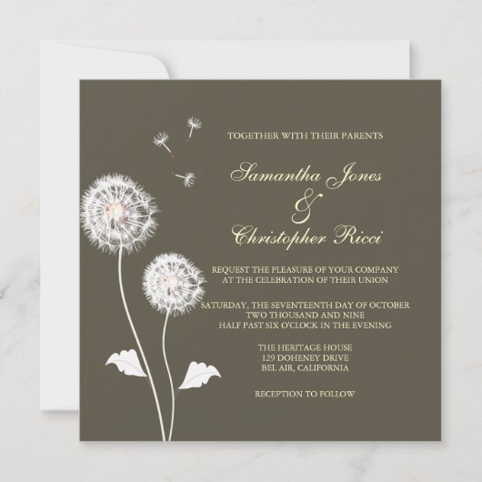 Invitation PixDezines Dandelions, do-it-yourself couleurs arr (Devant)
