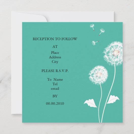 Invitation PixDezines Dandelions, do-it-yourself couleurs arr (Dos)