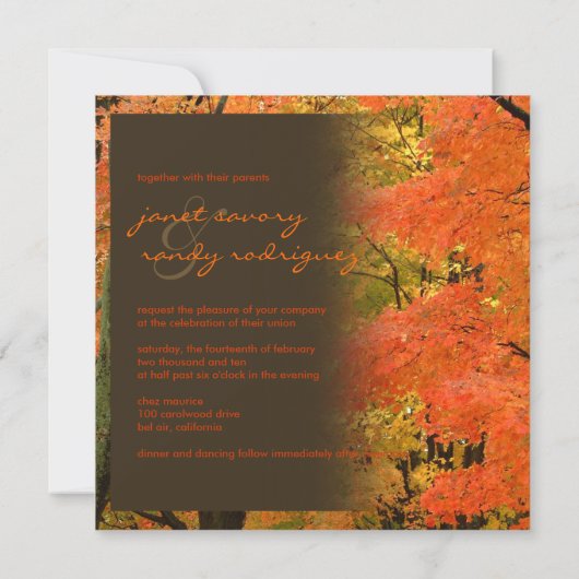 Invitation PixDezines dans les bois, événements MARIAGES DE A (Dos)