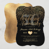 Invitation PixDezines Dazzled Or/50e anniversaire de mariage (Devant / Derrière)