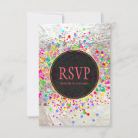 PixDezines Dazzled/Specks de néon/RSVP Bat mitzvah