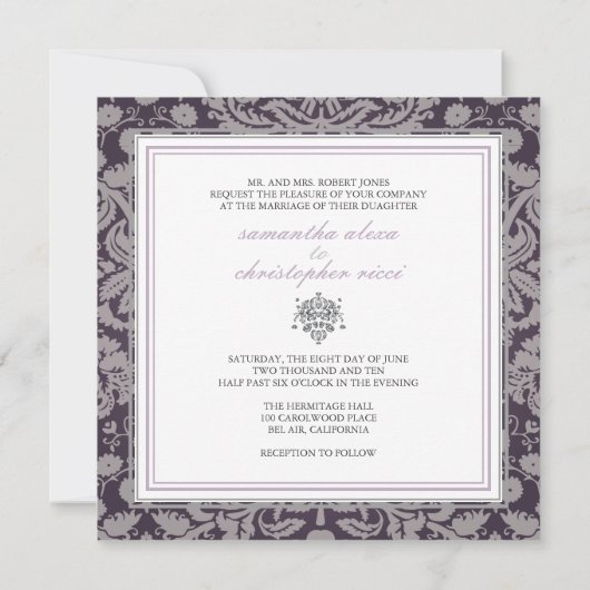 Invitation PixDezines DESIREE DAMASK/DO-IT-YOURSELF arrière - (Dos)