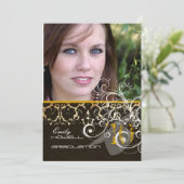 Invitation PixDezines Desiree Damask/Invitations de diplôme 2 (Debout devant)