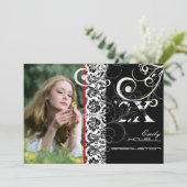 Invitation PixDezines DESIREE DAMASK+SWIRLS, REMISE DE DIPLÔM (Debout devant)