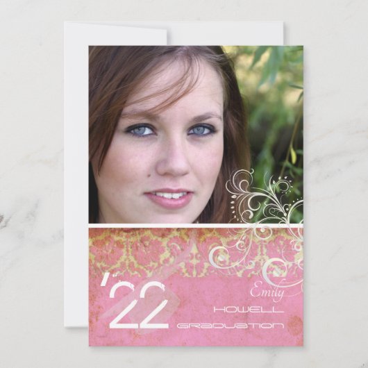 Invitation PixDezines Desiree Damask/Vintage+rose (Devant)