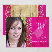 Invitation PixDezines Desiree Damask/Vintage/Swirls (Devant / Derrière)