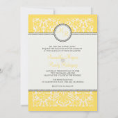 Invitation PixDezines dessiner damask/buttercup jaune (Dos)