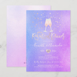 Invitation PixDezines Dîner de répétition Iridescente Champag
