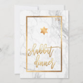 Invitation PixDezines Dîner Shabbat / Marbre / Faux Gold (Devant)