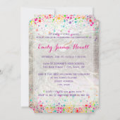 Invitation PixDezines Diplôme Arc-en-ciel éclaté/Confetti (Dos)