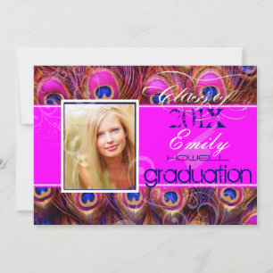 Invitation PixDezines do-it-yourself 2012 Grads, paon rose