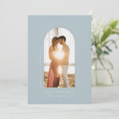 Invitation PixDezines do-it-yourself couleur Dusty Blue Arch  (Debout devant)