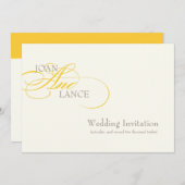 Invitation PixDezines do-it-yourself couleur, jaune. police f (Devant / Derrière)