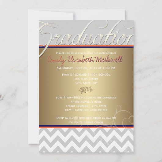 Invitation PixDezines do-it-yourself couleurs/chevron blanc/g (Dos)