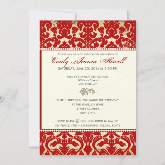 Invitation PixDezines do-it-yourself couleurs de texte/2012 G (Dos)