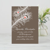 Invitation PixDezines do-it-yourself couleurs, plumes de paon (Debout devant)