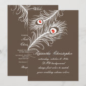 Invitation PixDezines do-it-yourself couleurs, plumes de paon (Devant / Derrière)