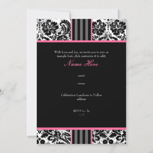 Invitation PixDezines do-it-yourself événement+couleur. monog (Dos)