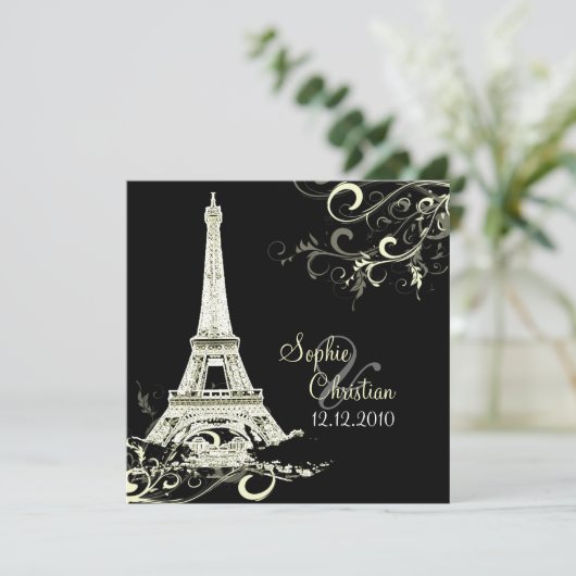 Invitation PixDezines DO-IT-YOURSELF LA TOUR EIFFEL+SWIRLS/LU (Debout devant)