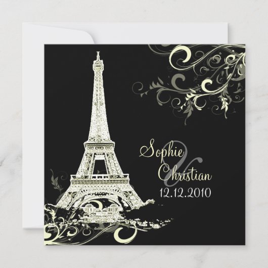 Invitation PixDezines DO-IT-YOURSELF LA TOUR EIFFEL+SWIRLS/LU (Devant)