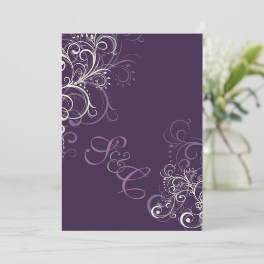 Invitation PixDezines do-it-yourself tourbillons couleur/prum (Debout devant)