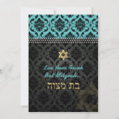 Invitation PixDezines DO-IT-YOURSELF turquoise Vendome Damask (Devant)