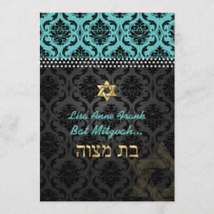 Invitation PixDezines DO-IT-YOURSELF turquoise Vendome Damask