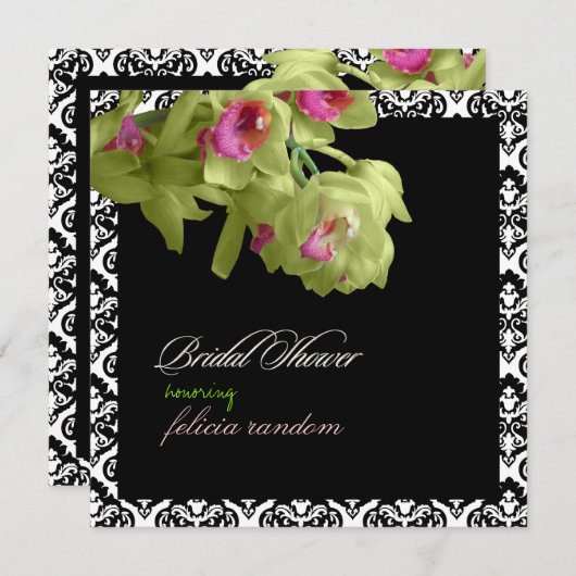 Invitation PixDezines do-it-yourself verdure orchidée+olivia  (Devant / Derrière)