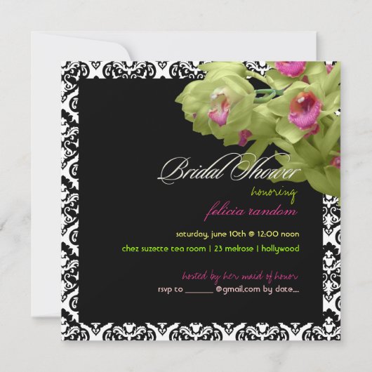 Invitation PixDezines do-it-yourself verdure orchidée+olivia  (Dos)