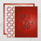 Invitation PixDezines double bonheur, Mariage chinois (Devant / Derrière)