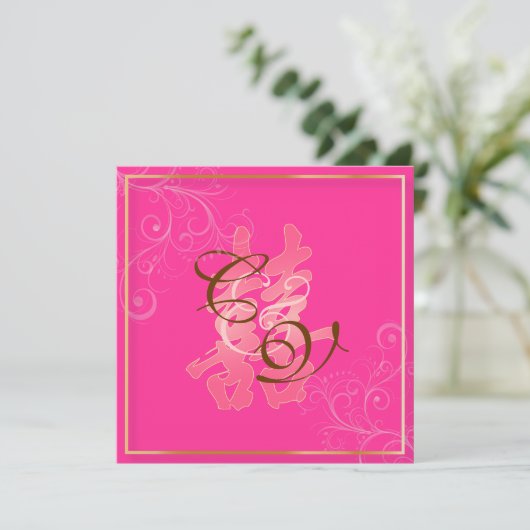 Invitation PixDezines double bonheur, Mariage chinois (Debout devant)