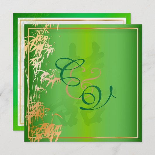 Invitation PixDezines double bonheur, Mariage chinois (Devant / Derrière)